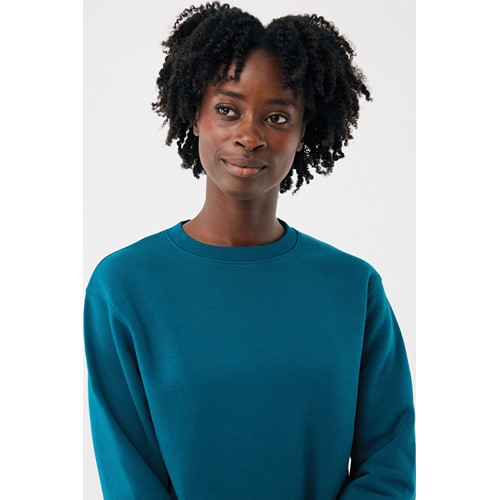 azul azulado profundo Sudadera de cuello redondo de algodón reciclado Torla IQONIQ