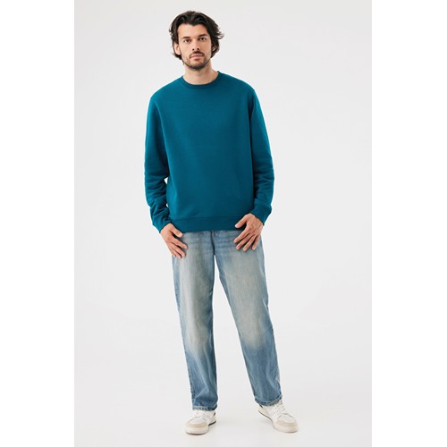 azul azulado profundo Sudadera de cuello redondo de algodón reciclado Torla IQONIQ