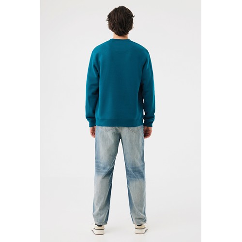 azul azulado profundo Sudadera de cuello redondo de algodón reciclado Torla IQONIQ