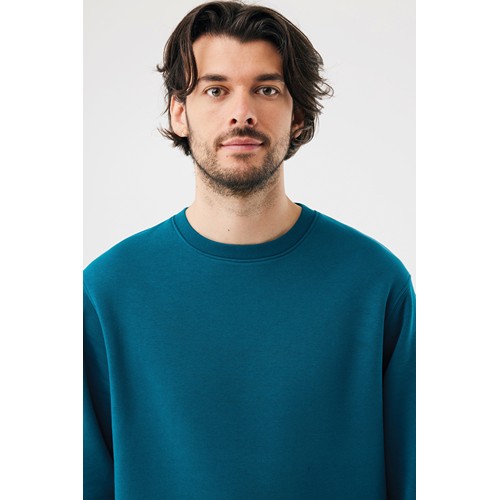azul azulado profundo Sudadera de cuello redondo de algodón reciclado Torla IQONIQ