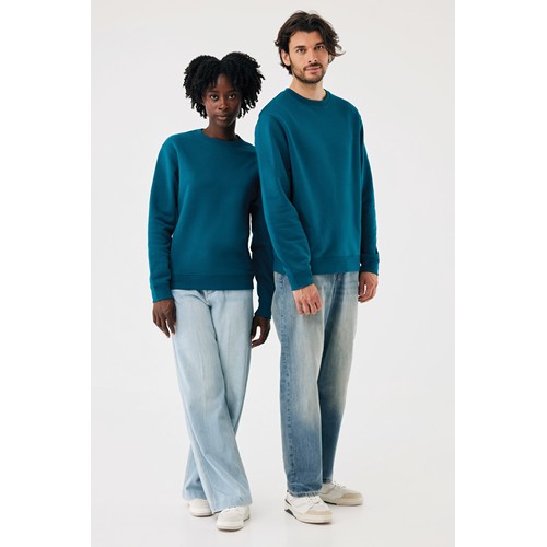 azul azulado profundo Sudadera de cuello redondo de algodón reciclado Torla IQONIQ