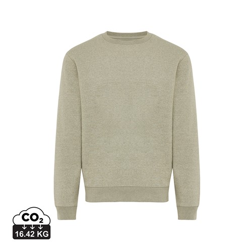 verde claro jaspeado Sudadera de cuello redondo de algodón reciclado Torla IQONIQ