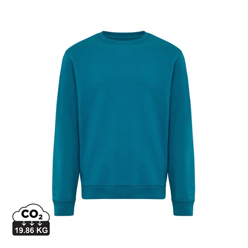 azul azulado profundo Sudadera de cuello redondo de algodón reciclado Torla IQONIQ