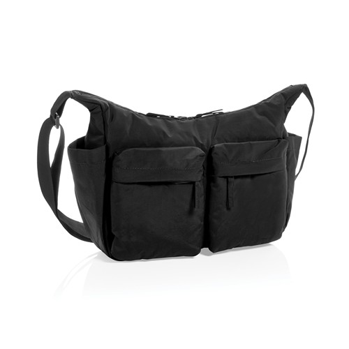 black Bolso cruzado acolchado de nailon reciclado KENTO URBAN RCS