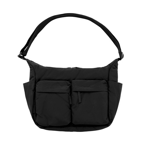 black Bolso cruzado acolchado de nailon reciclado KENTO URBAN RCS