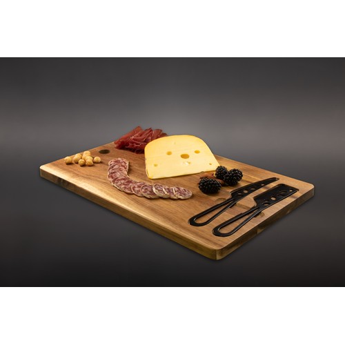 Set de planche et couteaux à fromage FSC 100% acacia thumbnail 5