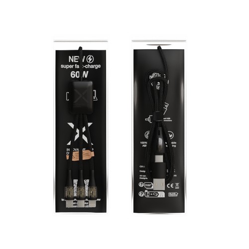 Câble lumineux digital 60W 5-en-1 - 5