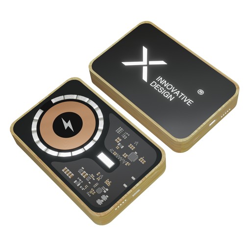Powerbank lumineux 15W MagSafe 5000 FSC 100 bambou thumbnail 4