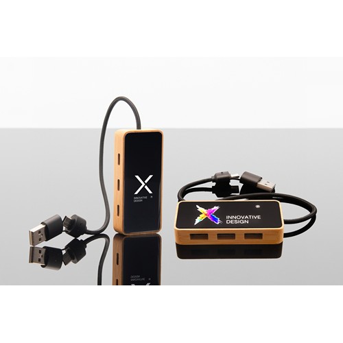 Hub lumineux 8-en-1 en FSC® 100% Bambou - 2