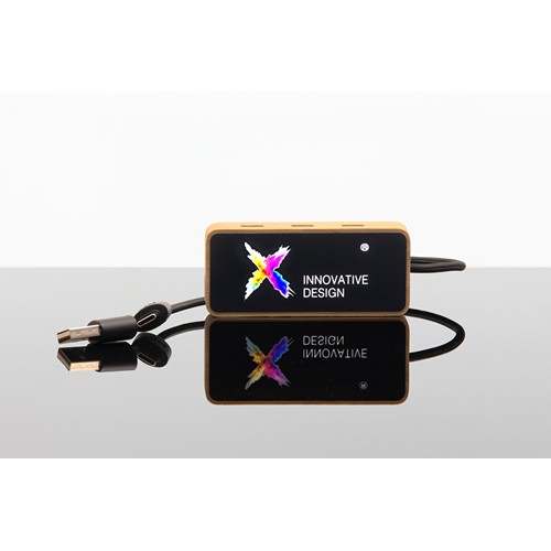 Hub lumineux 8-en-1 en FSC® 100% Bambou - 3