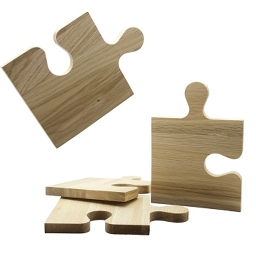 set de 4 planches à découper puzzle 100% FSC® chêne - 1