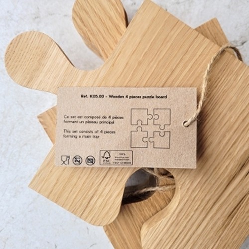 set de 4 planches à découper puzzle 100% FSC® chêne - 2