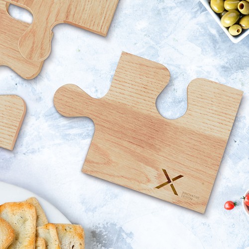 set de 4 planches à découper puzzle 100% FSC® chêne - 9