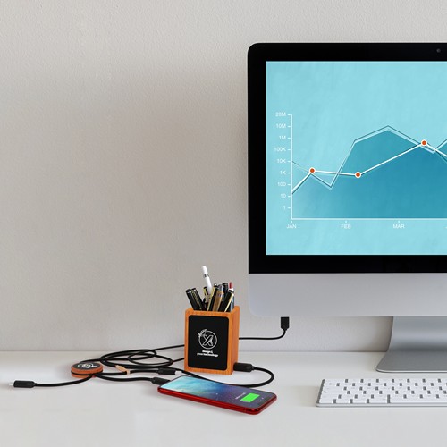 hub pot à crayon en bois - 2