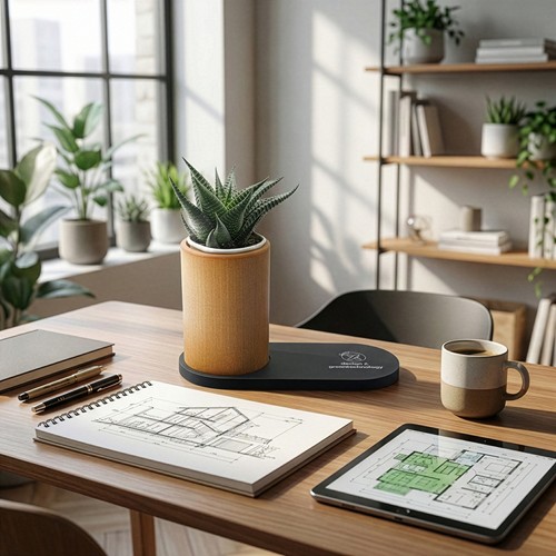 Chargeur 10W et plante dépolluante de bureau - 11