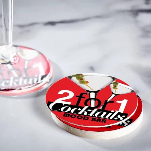 Tapis à bière rond de qualité supérieure thumbnail 5
