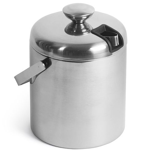 Seau à glace isolé en acier inoxydable et pince (1,25 litre)