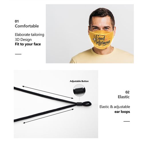Masque en tissu 3D double couche à pliage plat thumbnail 6