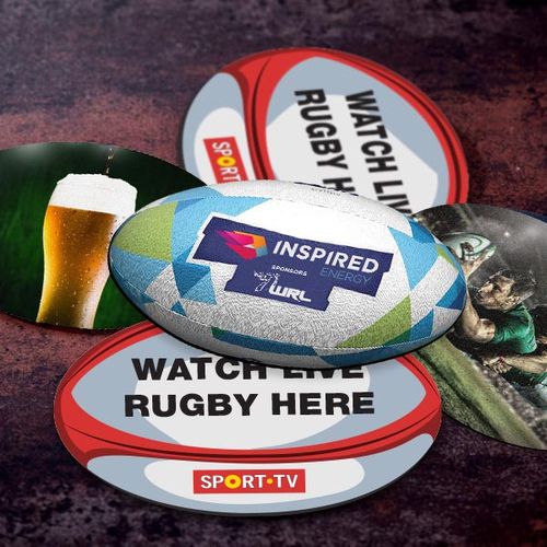 Tapis à bière en forme de ballon de rugby thumbnail 4