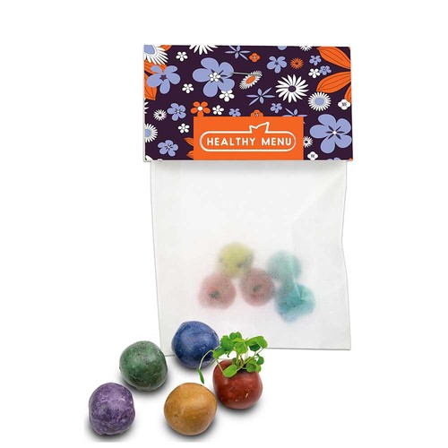 Colourful mini Flower-Balls with seeds