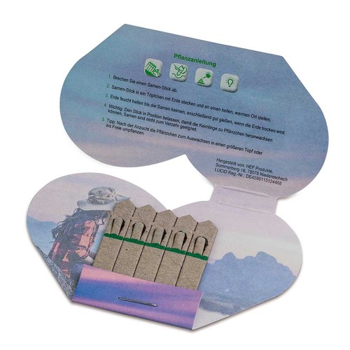 Seed-stick - heart - wild flowers mix Seed-stick - heart - wild flowers mix