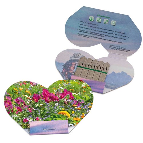 Seed-stick - heart - wild flowers mix