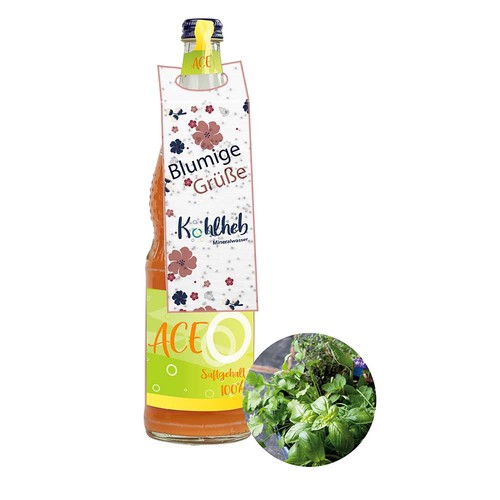 Seed paper bottle tags - Herb-mixture, printing 4/4-c