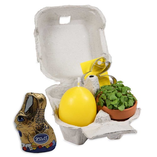 Boxed pleasure - with plant-pot, egg-candle and baking shape