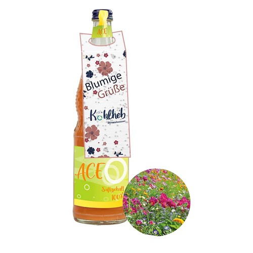 Seed paper bottle tags - Summerflowers mix, printing 4/0-c