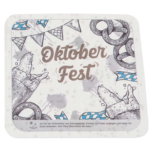 Seed paper coaster - square, printing 4/4-c