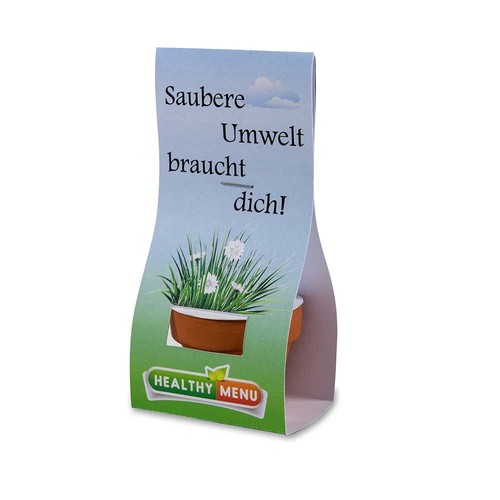 Mini logo-pot handover-packaging with seeds - Herb-mixture Mini logo-pot handover-packaging with seeds - Herb-mixture