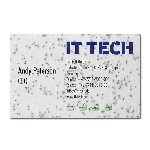 Seedpaper business card - Flower mix, printing 4/4-c