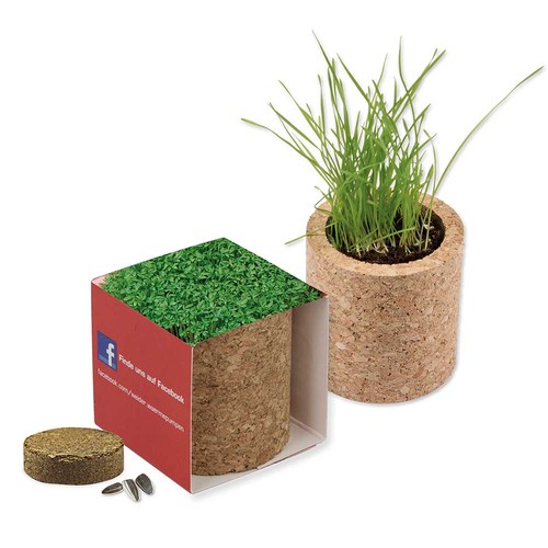 Plant-cork round with seeds - Cress