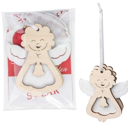 Wood-felt tag - Angels in promotional bag