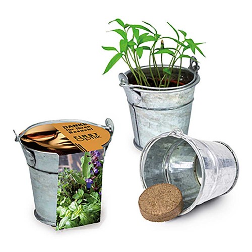 Mini plant-bucket with seeds - Herb-mixture