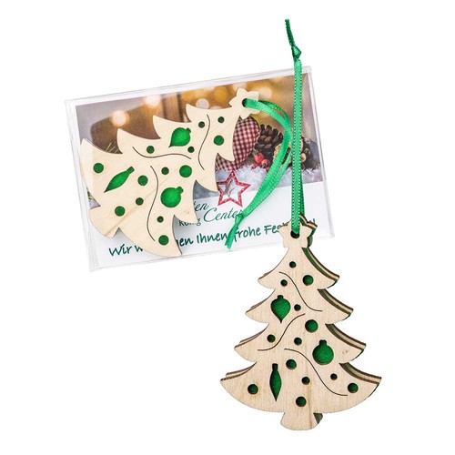 Wood-felt tag - Christmas tree in Box