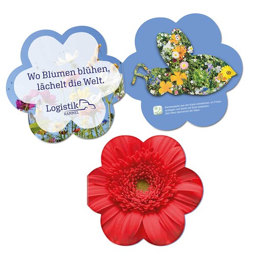 Seed paper in flower-folding card - Bees