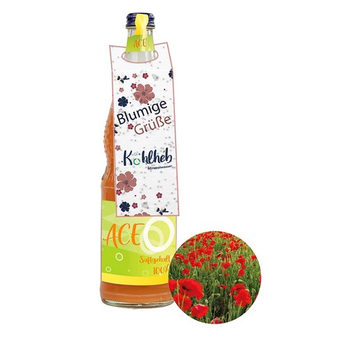 Seed paper bottle tags - Poppy, printing 4/4-c