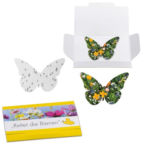 Seed-paper in folded card - Easter - Butterfly