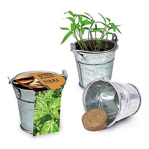 Mini plant-bucket with seeds - Basil