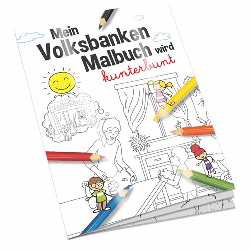 Colouring book / set A6 - Volksbanken - Colouring set with individual front and back sides Colouring book / set A6 - Volksbanken - Colouring set with individual front and back sides