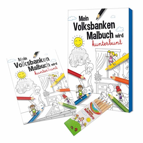 Colouring book / set A6 - Volksbanken - Colouring set neutral