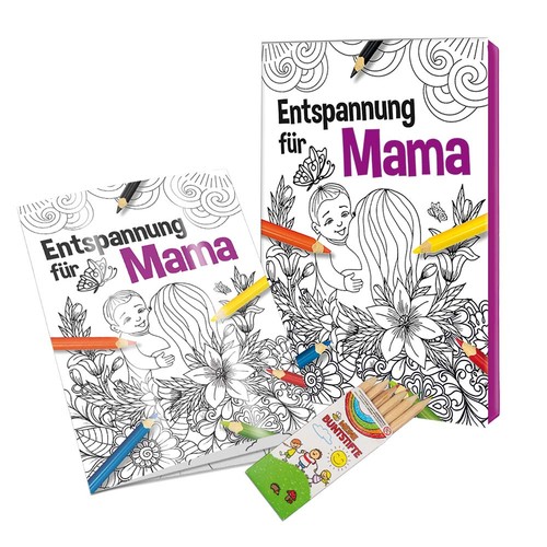 Colouring book / set A6 - relaxation for mama - Colouring set neutral Colouring book / set A6 - relaxation for mama - Colouring set neutral