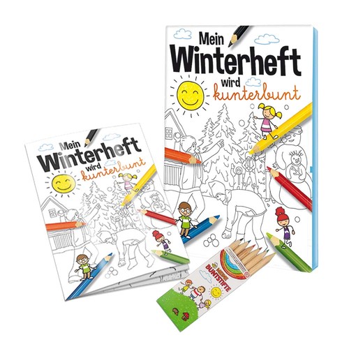 Colouring book / set A6 - Winter - Colouring book neutral Colouring book / set A6 - Winter - Colouring book neutral