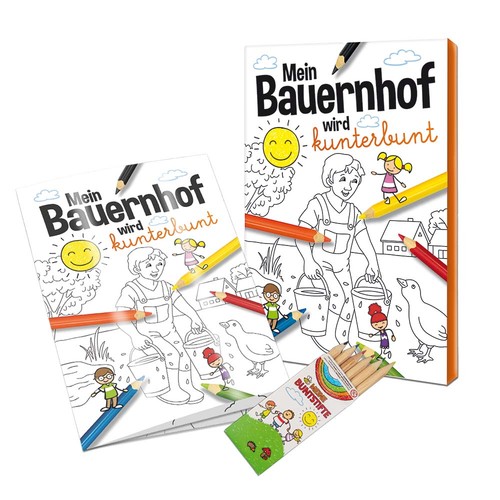 Colouring book / set A6 - Farm - Colouring set with individual front and back sides Colouring book / set A6 - Farm - Colouring set with individual front and back sides