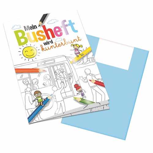 Colouring book / set A6 - Bus - Colouring book neutral