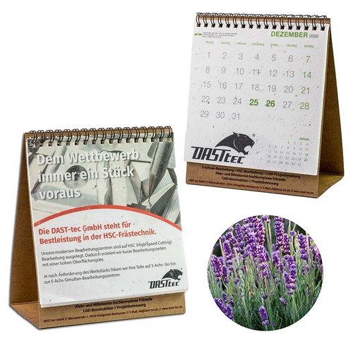 Seed paper desk calendar - lavender