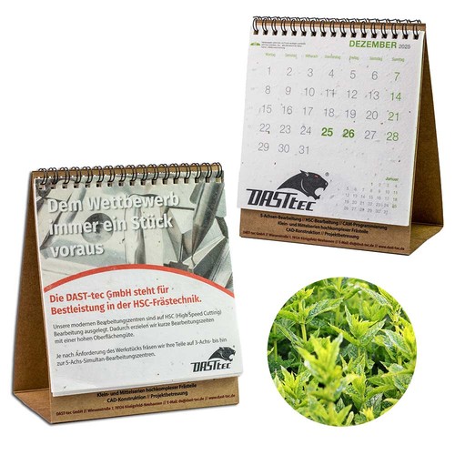 Seed paper desk calendar - mint