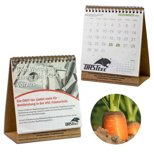 Seed paper desk calendar - carrot