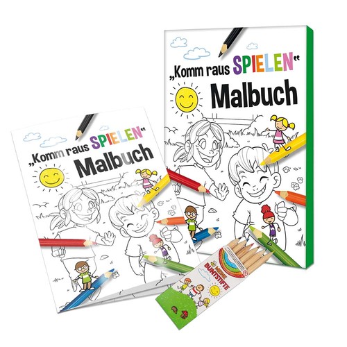 Colouring book / set A6 - come-out-and-play - Colouring book with individual front and back sides Colouring book / set A6 - come-out-and-play - Colouring book with individual front and back sides